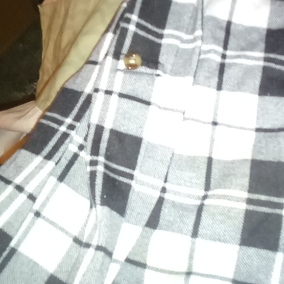 Passport black and white button down long sleeve flannel shirt - Picture 4 of 4